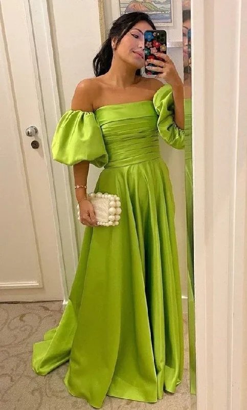 women's unique dressesSexy strapless with removable puff sleeves floor length prom dress Y1050 women's unique dressesSexy strapless with removable puff sleeves floor length prom dress Y1050