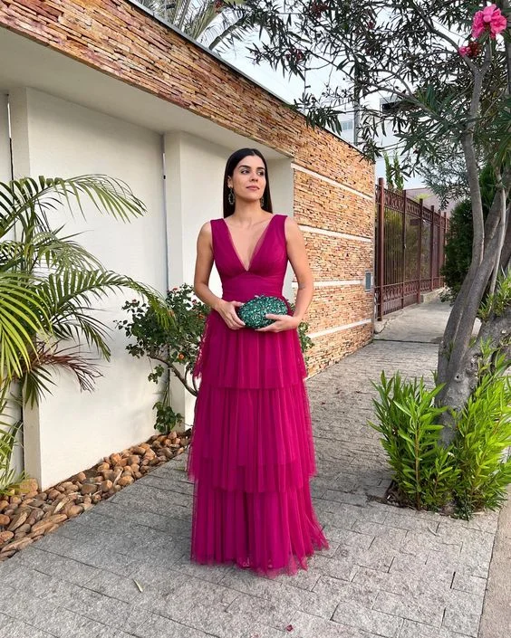 Chic DressSexy Deep V-Neck Long Prom Dress Sleeveless A-Line Evening Formal Gown Y1241 Chic DressSexy Deep V-Neck Long Prom Dress Sleeveless A-Line Evening Formal Gown Y1241