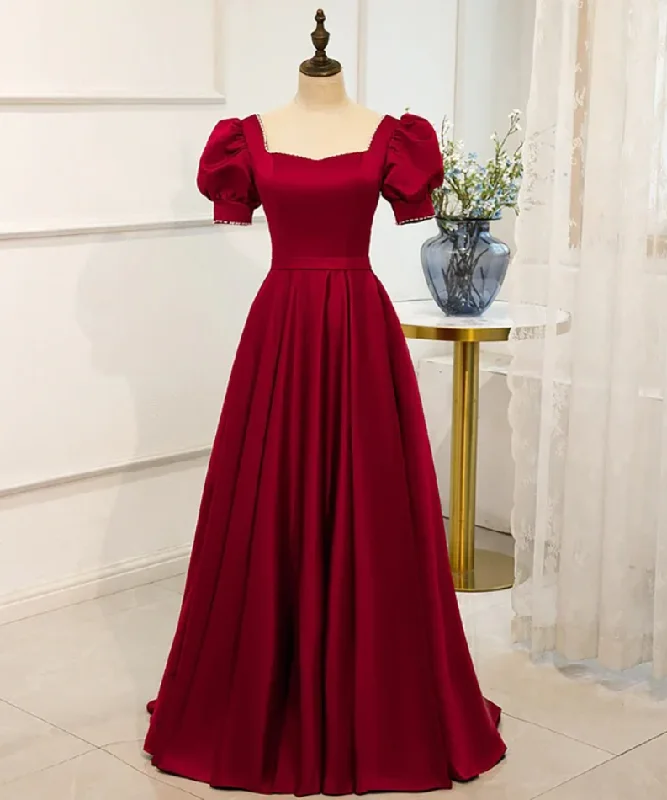 women's solid color dressesRed Puff Sleeve Prom Dress / Red Bridesmaid Dress / Victorian Dress Y1180 women's solid color dressesRed Puff Sleeve Prom Dress / Red Bridesmaid Dress / Victorian Dress Y1180