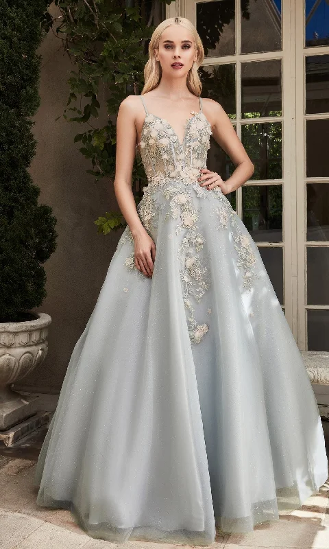 Custom DressEmbroidered-Corset Long Green Prom Ball Gown A1040