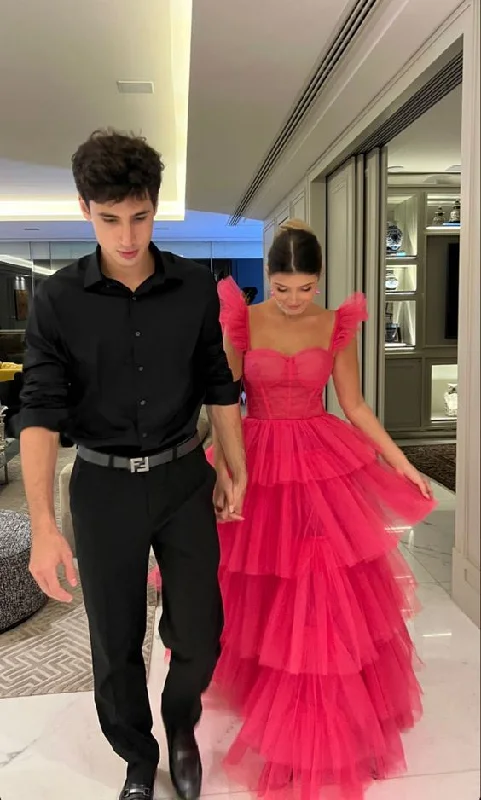 Party DressA-line Tulle Long Prom Dresses Fashion Formal Dress Y1041