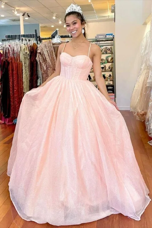 Plunging Neckline DressPrincess Pink Spaghetti Straps Winter Formal Dress,A-line Pink Prom Dress Y914 Plunging Neckline DressPrincess Pink Spaghetti Straps Winter Formal Dress,A-line Pink Prom Dress Y914