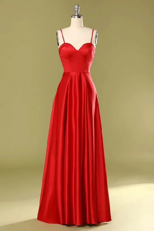 Tiered DressA-Line Sweetheart Spaghetti-Straps Satin Floor-Length Prom Dresses Y903 Tiered DressA-Line Sweetheart Spaghetti-Straps Satin Floor-Length Prom Dresses Y903