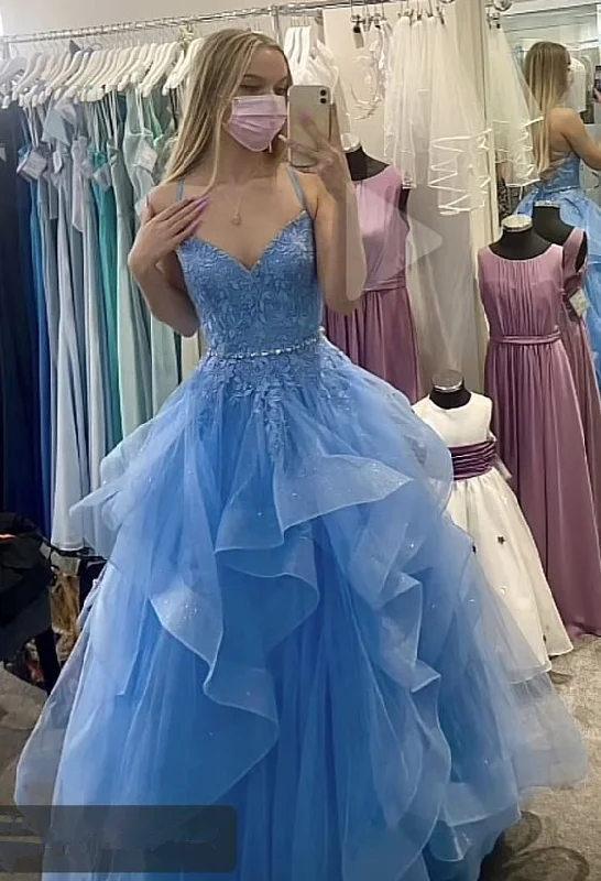 women's minimalist dressesGenerous A-line Blue Ruffles Prom Dress,Blue Graduation Dress Y1078 women's minimalist dressesGenerous A-line Blue Ruffles Prom Dress,Blue Graduation Dress Y1078