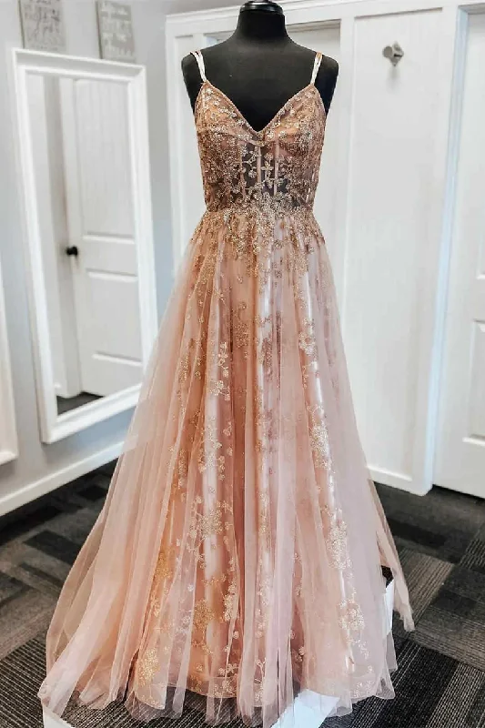women's off-the-shoulder dressesA-Line Straps Blush Pink Prom Dress with Embroidery Y1162 women's off-the-shoulder dressesA-Line Straps Blush Pink Prom Dress with Embroidery Y1162