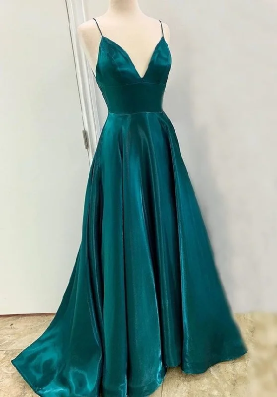 women's travel dressesA-line Spaghetti Straps V Neck Satin Prom Dress, Graduation Dress Y753 women's travel dressesA-line Spaghetti Straps V Neck Satin Prom Dress, Graduation Dress Y753