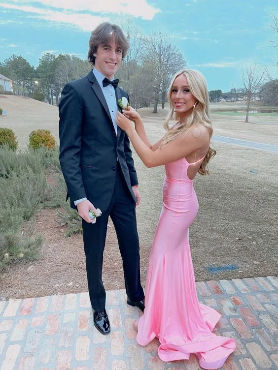 Knit DressGenerous Pink Backless Mermaid Prom Dress Sexy Formal Gown Y965