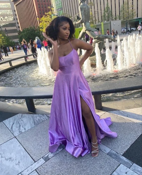 Scoop-Neck DressElegant A-line Purple Sleeveless Prom Dress Graduation Dress Y1278 Scoop-Neck DressElegant A-line Purple Sleeveless Prom Dress Graduation Dress Y1278