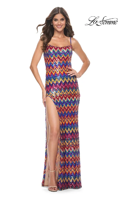 Bridesmaid DressLa Femme Zig-Zag Long Sequin Prom Dress 32006