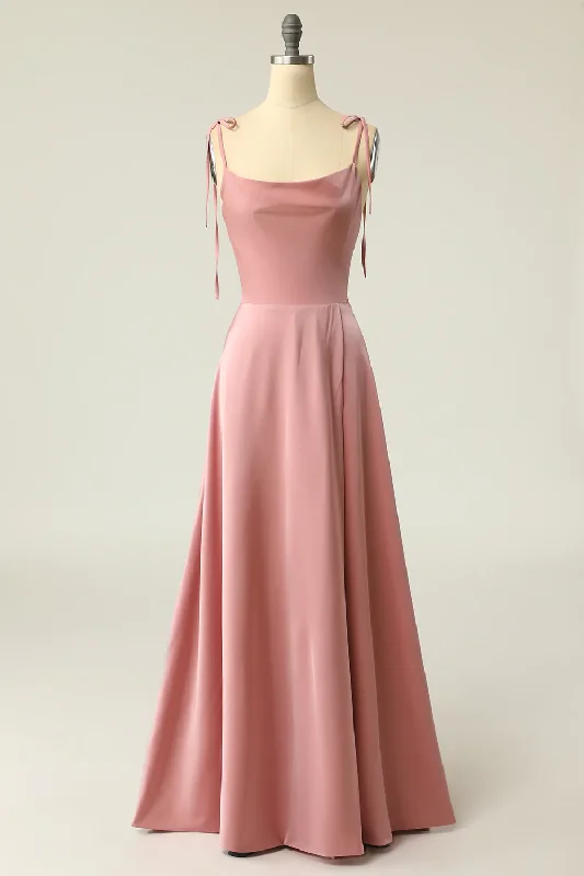 Casual DressBlush Pink Cowl Neck Satin Long Prom Dress A-line Junior Prom Dress Y690 Casual DressBlush Pink Cowl Neck Satin Long Prom Dress A-line Junior Prom Dress Y690