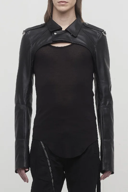 Men's Pants with Wrinkle-Resistant FabricRick Owens Biker Sleeves in Black