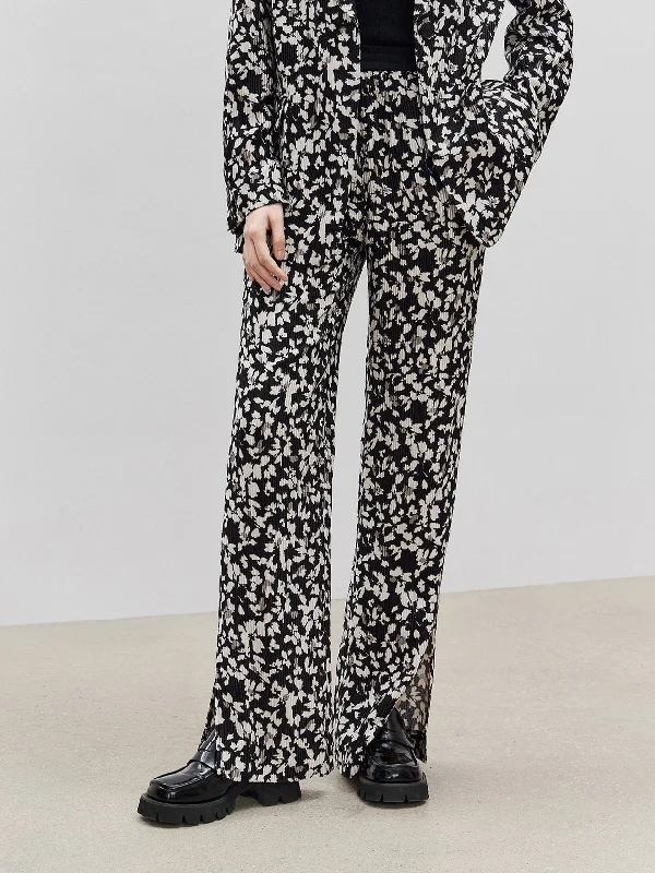 High-Waisted Bootcut Men's JeansTextured Floral Print Pants