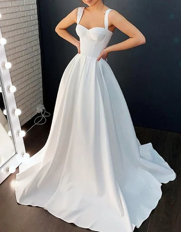 women's eco-friendly dressesWomen A-Line Satin Wedding Dresses Sleeveless Bridal Gowns YWD223 women's eco-friendly dressesWomen A-Line Satin Wedding Dresses Sleeveless Bridal Gowns YWD223