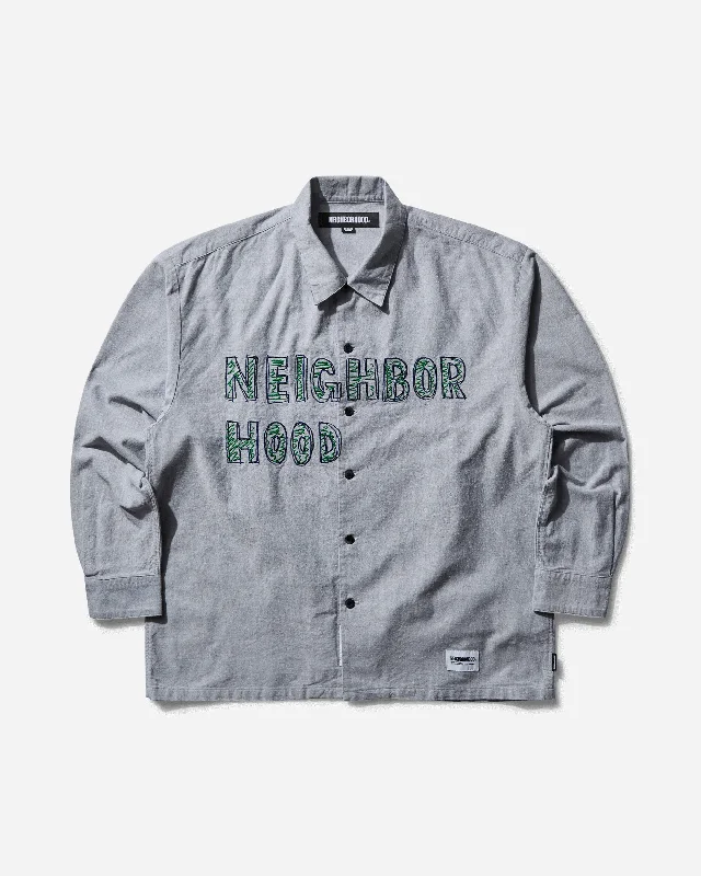 Men's Collared Shirts for Formal OccasionsMen's Hand Drawing Embroidery Longsleeve Shirt Black