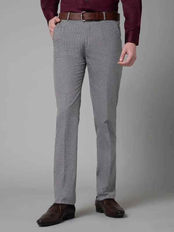 Breathable Men's Athletic ShortsMen's Formal Flat front Light Grey  Trousers