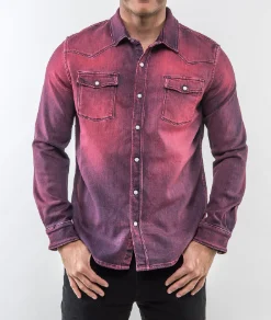 Men's Coats for Ice FishingRoper Western Snap Shirt/Shacket - Magenta