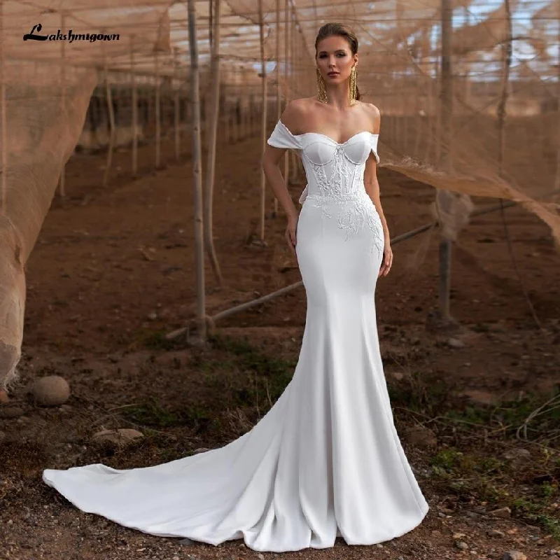women's solid color dressesLuxury Wedding Gowns Sexy Women Glitter Tulle Bridal