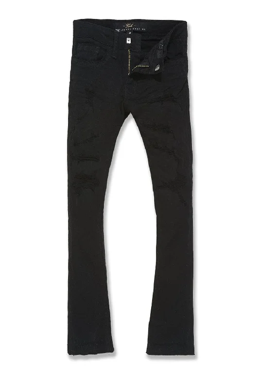 Casual Ripped Men's JeansKids Stacked Tribeca Twill Pants (Black)