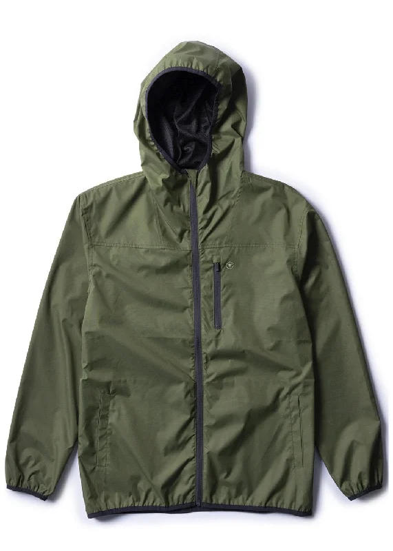 Men's Coats with Wind-Resistant FabricVissla Offshore Eco Windbreaker Jacket-Dark Olive