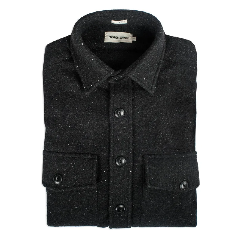 Men's Coats for Outdoor ActivitiesThe Maritime Shirt Jacket in Charcoal Donegal Wool
