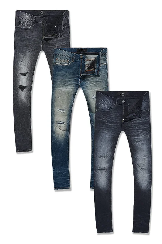 Men's Jeans with Fashionable RipsBig Men's Ross Fit Meadowlands Denim 3 Pack