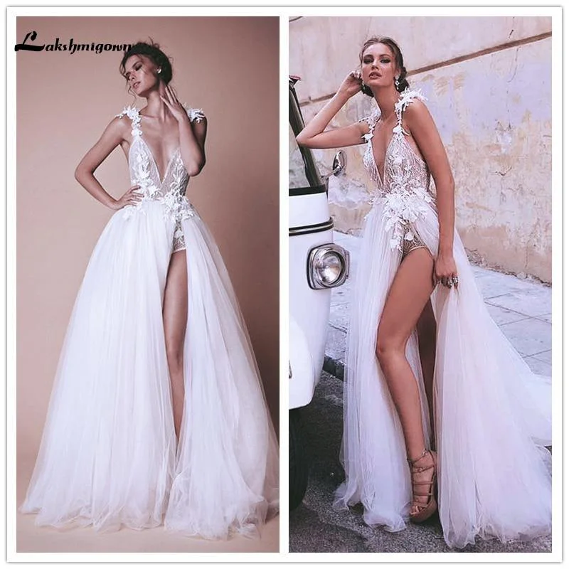 women's ruffle dressesRoycebridal Flowers Beaded Bodice of Jumpsuit A-Line Wedding Dress women's ruffle dressesRoycebridal Flowers Beaded Bodice of Jumpsuit A-Line Wedding Dress