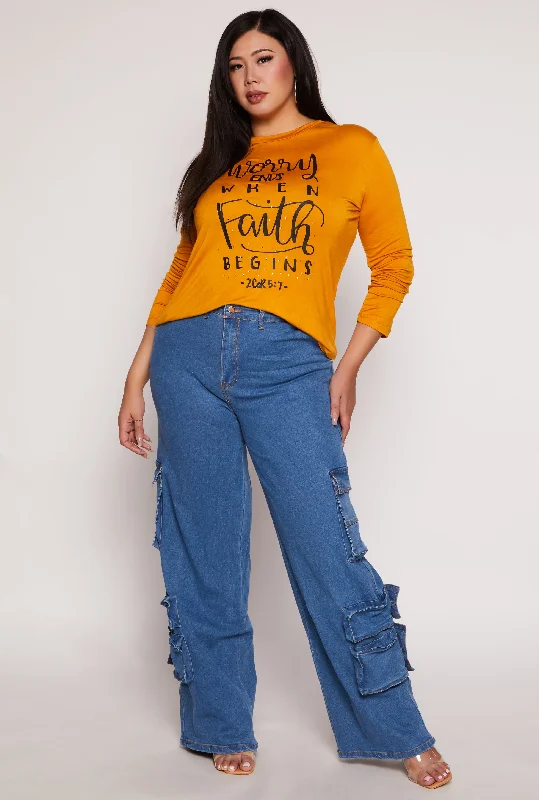 Wide-Leg Men's JeansPlus Size Daisy Wide Leg Cargo Jeans