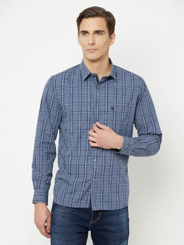 Men's Essential Dress Shirts for Everyday WearMen's Grey Casual Medium Checks Full Sleeve Shirt