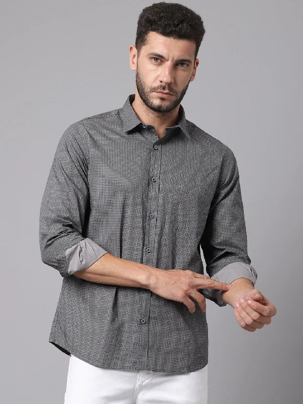 Men's Easy-Care Shirts for Busy LifestylesMen's Dark Grey Casual Micro Checks Full Sleeve Shirt Men's Easy-Care Shirts for Busy LifestylesMen's Dark Grey Casual Micro Checks Full Sleeve Shirt