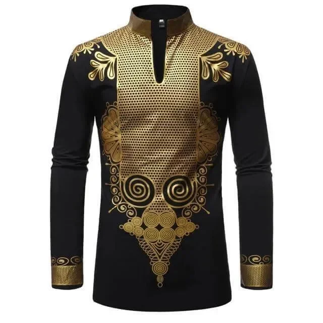 Men's Spread-Collar Shirts for a Bold StatementAfrican Wedding Shirt For Men