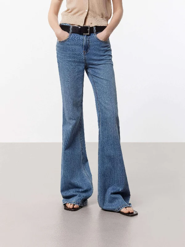 Men's Jeans with RipsCotton Flared Leg Jeans