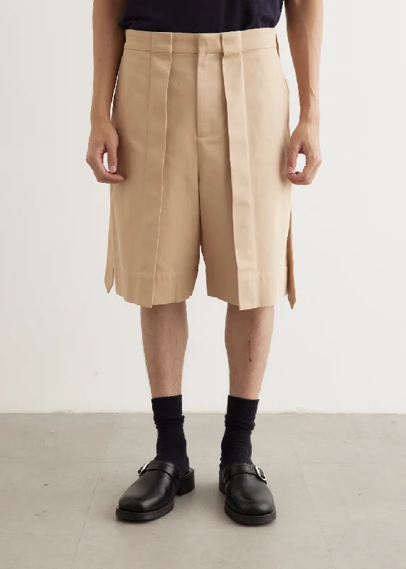 Men's Party Pants for a Fun Night OutFolded Front Pleat Shorts