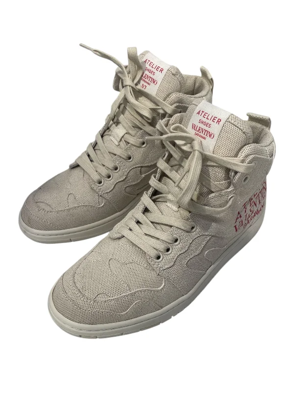 Winter Men's JeansVALENTINO GARAVANI/Hi-Sneakers/EU 39.5/Denim/CRM/Canvas Atelier