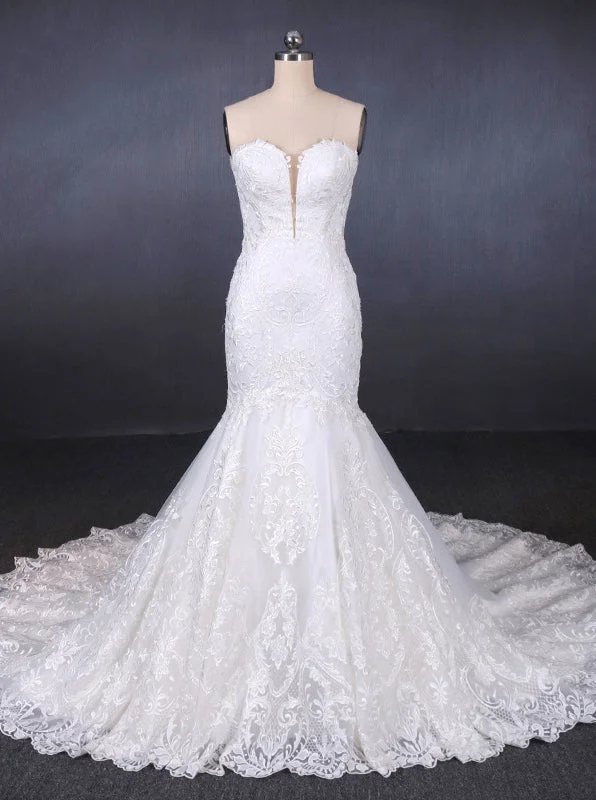 Laced DressSweetheart Lace Wedding Dresses, Mermaid Lace Appliques Bridal Gown OW554 Laced DressSweetheart Lace Wedding Dresses, Mermaid Lace Appliques Bridal Gown OW554