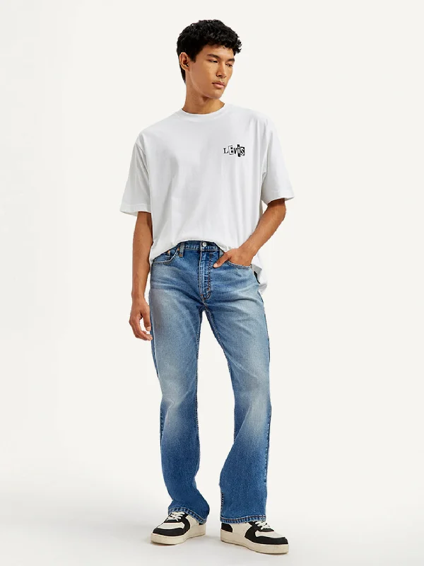 Leather Patch Men's JeansMen's 527 Slim Bootcut Fit Blue Jeans