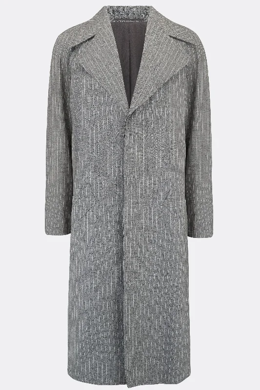 Men's Coats for TravelCAGNEY COAT IN GREY STRIPE