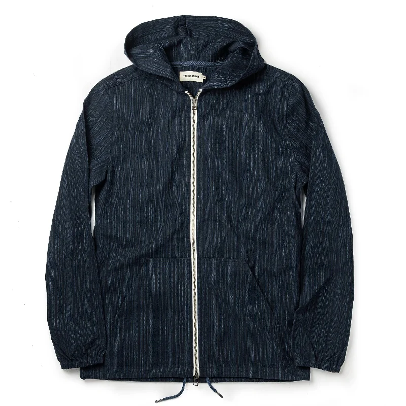 Men's Coats with HoodsThe Riptide Jacket in Indigo Slub
