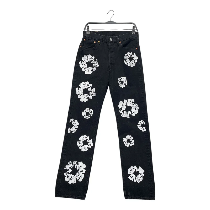 Leather Patch Men's JeansLevi's/DENIM TEARS/Skinny Pants/30/Cotton/BLK/