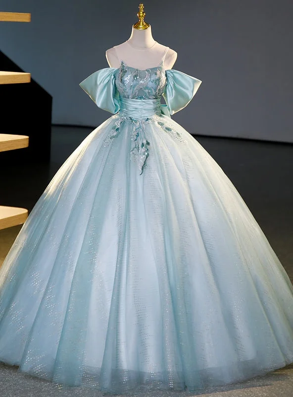 Solid Color DressBall Gown Tulle Sequins Appliques Quinceanera Dress