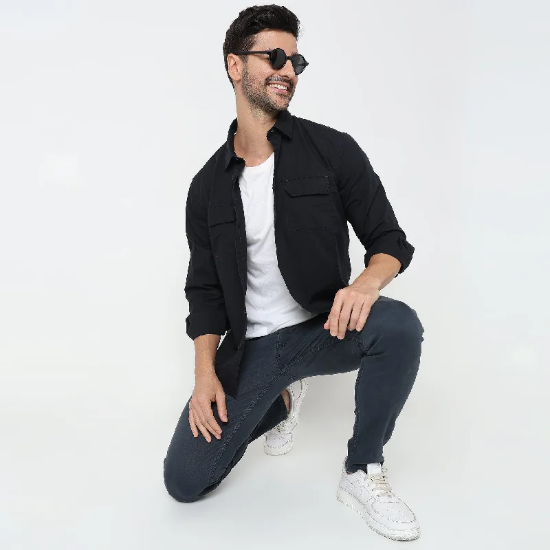 Men's Moisture-Wicking Shirts for All-Day ComfortRegular Fit Solid Shirt
