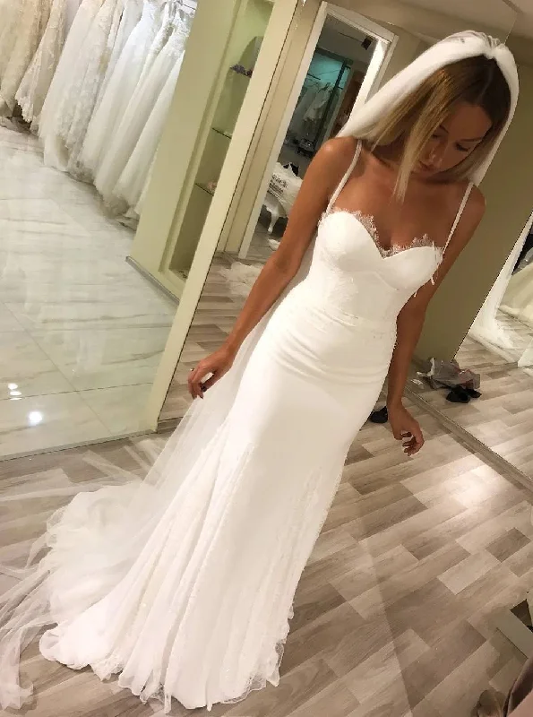 women's designer dressesSweetheart Sheath Spaghetti Straps Wedding Dresses Long Bridal Dresses women's designer dressesSweetheart Sheath Spaghetti Straps Wedding Dresses Long Bridal Dresses