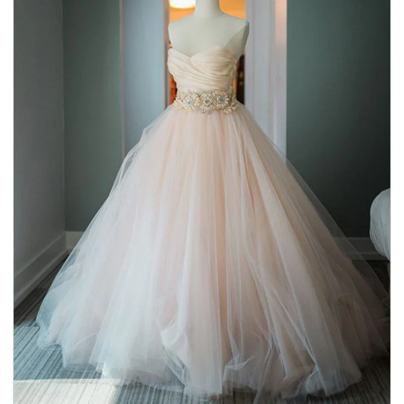 women's machine-washable dressesBlush Pink Sweetheart Ball Gown Princess Wedding Dresses with Beading Belt women's machine-washable dressesBlush Pink Sweetheart Ball Gown Princess Wedding Dresses with Beading Belt