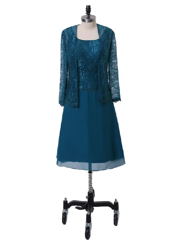 women's versatile dressesA-line Chiffon Lace Blue Mother Of The Bride Dresses With Jacket women's versatile dressesA-line Chiffon Lace Blue Mother Of The Bride Dresses With Jacket