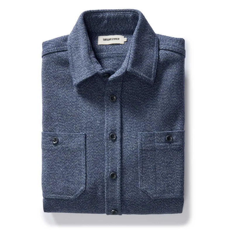 Men's Solid-Colored Shirts for VersatilityThe Utility Shirt in Indigo Ash Wool Canvas Men's Solid-Colored Shirts for VersatilityThe Utility Shirt in Indigo Ash Wool Canvas