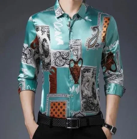Men's Crew Neck T-Shirts for Everyday WearCurtis Vintage Silk Shirt For Men