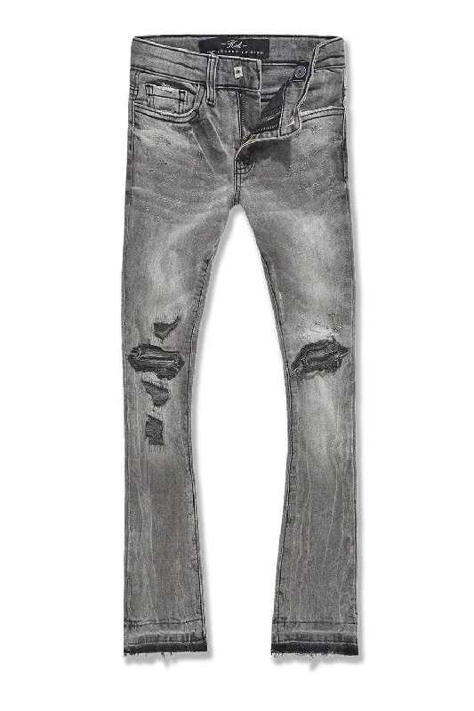 Comfortable Men's JeansKids Attitude Stacked Denim (Smoked Grey)