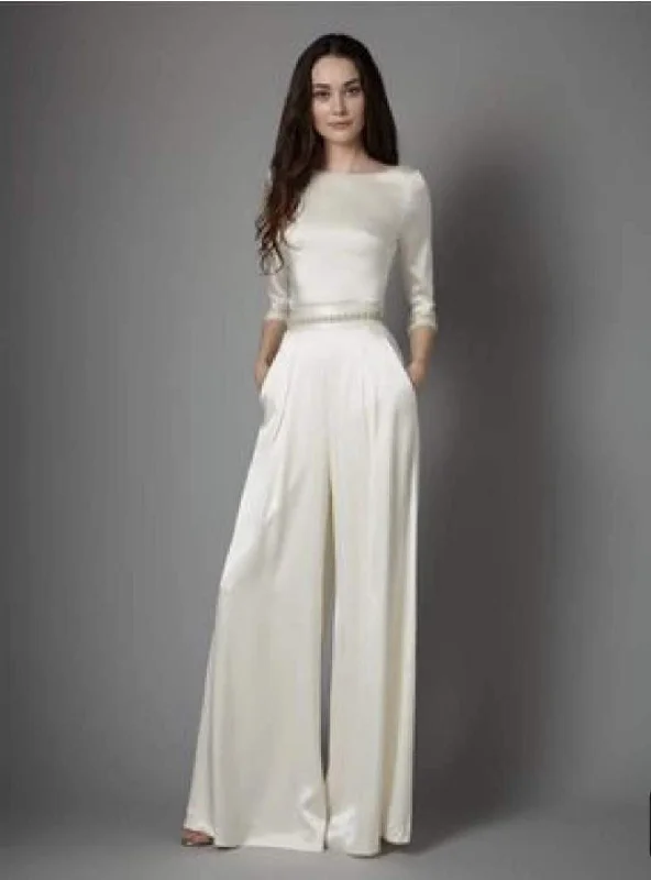 women's versatile dressesWhite jumpsuit Wedding pants Women Pants women