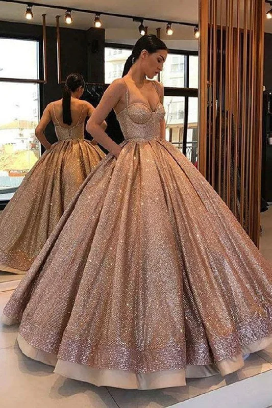 women's smart casual dressesElegant Spaghetti Straps Floor Length Quinceanera Dresses