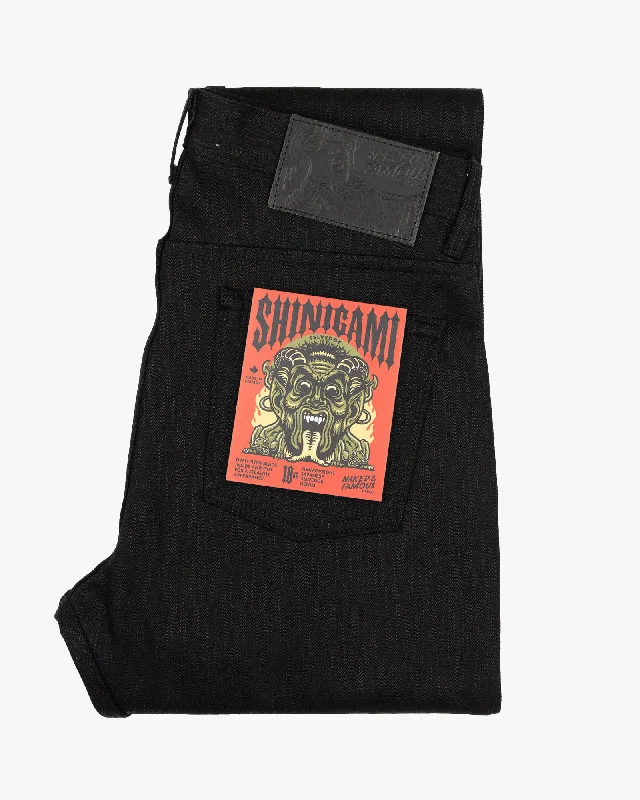Men's Jeans for a Night OutNaked & Famous Denim Weird Guy Regular Tapered Mens Jeans - Shinigami Selvedge