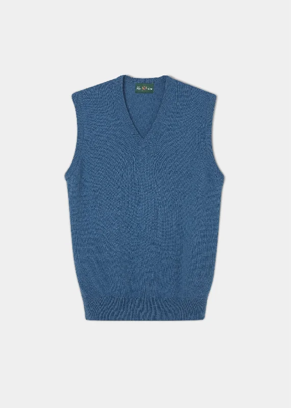 Comfortable Men's JoggersNorfolk Lambswool Slipover in Teal Blue - Classic Fit